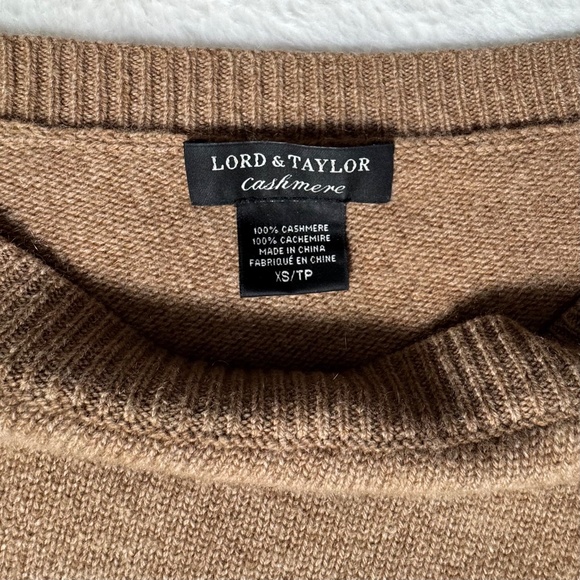 Lord & Taylor 100% Cashmere Sweater Relaxed Fit Caramel/Camel Tan Women's XS/S - Picture 4 of 13